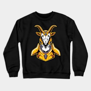 Goat cyborg illustration Crewneck Sweatshirt